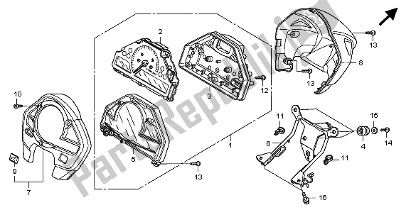 All parts for the Meter (kmh) of the Honda CB 600F3 Hornet 2009