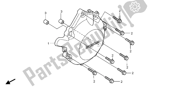 All parts for the A. C. Generator Cover of the Honda CBF 1000T 2007