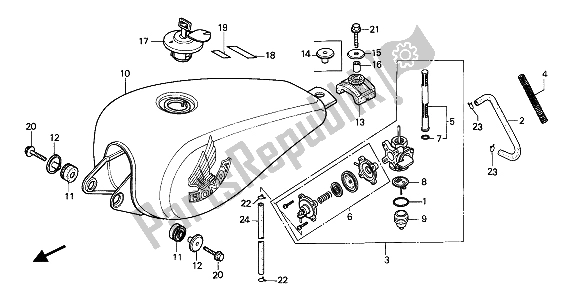 Todas las partes para Depósito De Combustible de Honda CMX 450C 1987