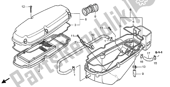 Tutte le parti per il Filtro Dell'aria del Honda XL 125V 80 KMH 2003