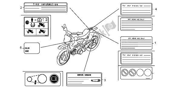 Tutte le parti per il Etichetta Di Avvertenza del Honda CRF 70F 2006