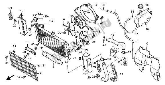 All parts for the Radiator of the Honda GL 1500C 1999