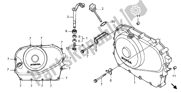 All parts for the Right Crankcase Cover of the Honda NT 700V 2006