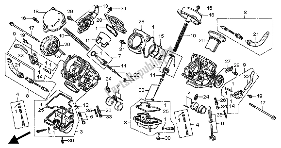 All parts for the Carburetor (component Parts) of the Honda XRV 750 Africa Twin 2000