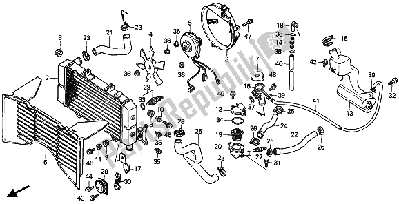 Toutes les pièces pour le Radiateur du Honda CBR 600F 1987