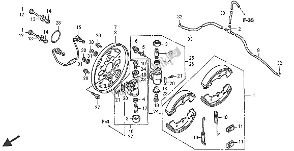 Todas las partes para Panel De Freno Delantero de Honda TRX 650 FA Fourtrax Rincon 2005