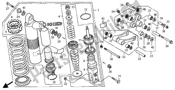 All parts for the Rear Cushion of the Honda XR 650R 2007