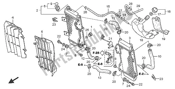 Tutte le parti per il Termosifone del Honda CRF 450X 2005