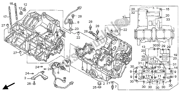 Alle onderdelen voor de Carter van de Honda CB 1300 2005