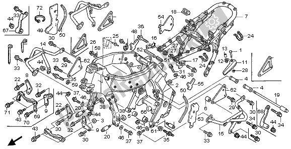 All parts for the Frame Body of the Honda ST 1300A 2006