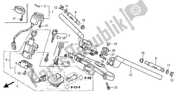 Todas las partes para Manejar Tubo Y Puente Superior de Honda CBR 1100 XX 2001