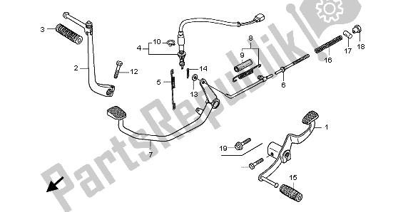 Tutte le parti per il Pedale E Kick Starter del Honda ANF 125 2009