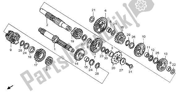 Toutes les pièces pour le Transmission du Honda CR 125R 1997