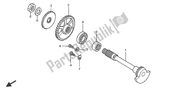 All parts for the Balancer of the Honda CRF 250R 2005