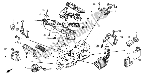 All parts for the Control Unit of the Honda GL 1800 2008