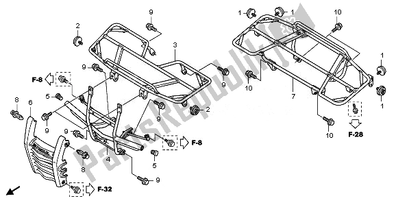 All parts for the Carrier of the Honda TRX 420 FE Fourtrax Rancher 4X4 ES 2011