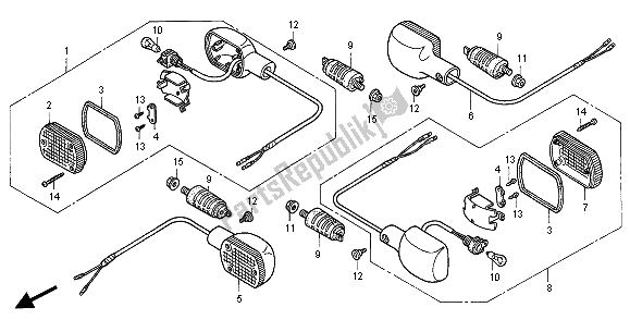 All parts for the Winker of the Honda CB 750F2 2001