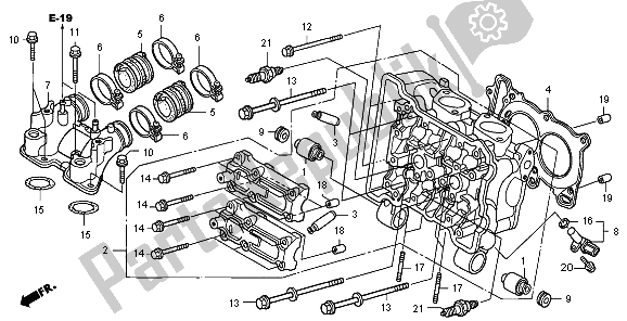 All parts for the Cylinder Head of the Honda FJS 400A 2009