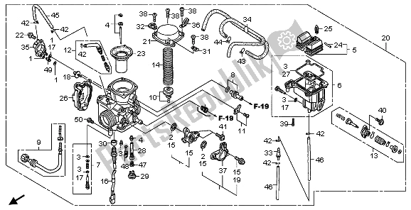 Tutte le parti per il Carburatore del Honda TRX 400 FA Fourtrax Rancher AT 2006