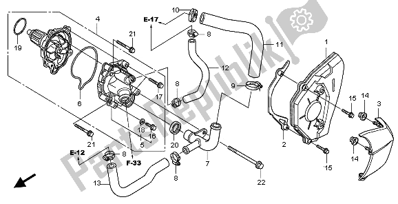 All parts for the Water Pump of the Honda CB 600 FA Hornet 2009