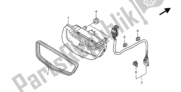 Toutes les pièces pour le Feu Arrière du Honda TRX 420 FE Fourtrax Rancher 4X4 ES 2010