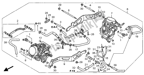 Todas as partes de Carburador (assy) do Honda VT 125C2 2001