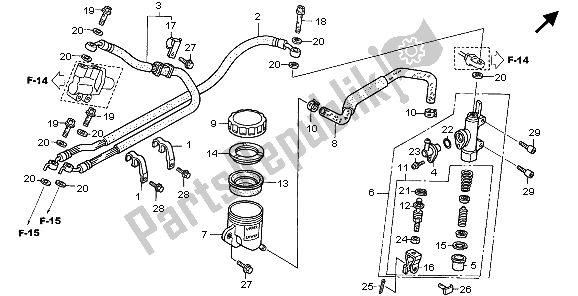 Todas las partes para Rr. Cilindro Maestro Del Freno de Honda CBR 1100 XX 2007