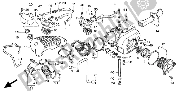 All parts for the Air Cleaner of the Honda XL 600V Transalp 1997