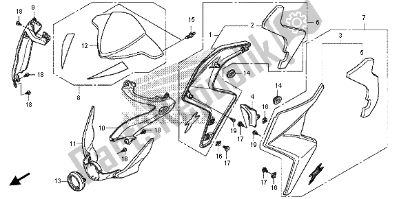 All parts for the Cowl of the Honda CB 1000 RA 2013