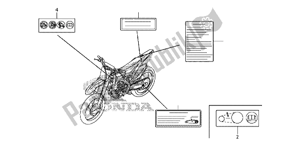 All parts for the Caution Label of the Honda CRF 250R 2015