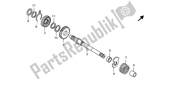 All parts for the Kick Starter Spindle of the Honda ANF 125 2012