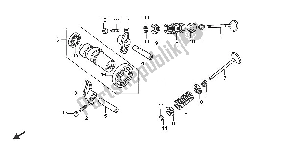 All parts for the Camshaft & Valve of the Honda SH 125 2005