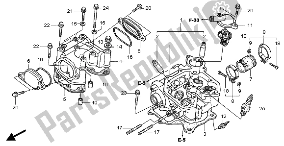 All parts for the Cylinder Head of the Honda TRX 500 FA Fourtrax Foreman Rubican 2009