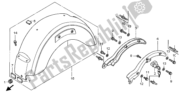 Todas las partes para Guardabarros Trasero de Honda VT 750C2 1999