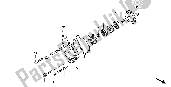 Todas las partes para Bomba De Agua de Honda CRF 250R 2006