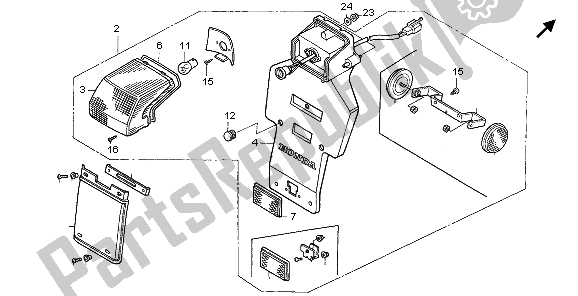 Tutte le parti per il Fanale Posteriore del Honda NX 650 1995