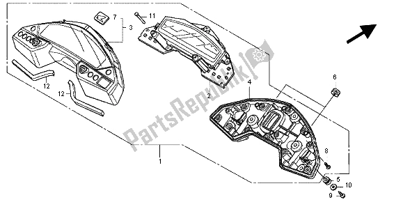 All parts for the Meter (mph) of the Honda CBR 600F 2012