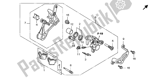 Todas las partes para Pinza De Freno Trasero de Honda CRF 150R SW 2009