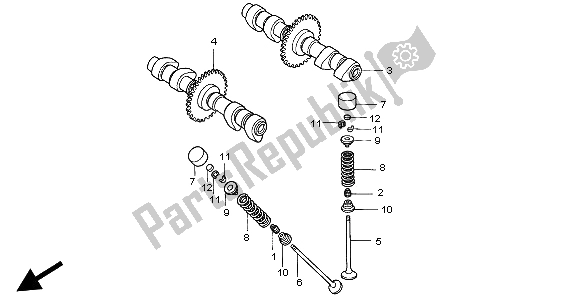 All parts for the Camshaft & Valve of the Honda CB 500S 1998