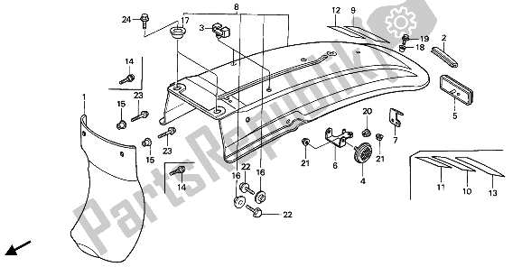 Todas las partes para Guardabarros Trasero de Honda XR 250R 1988