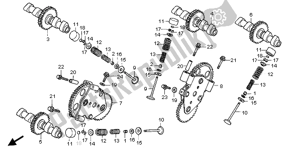 Tutte le parti per il Albero A Camme E Valvola del Honda VFR 750F 1996