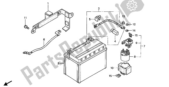 All parts for the Battery of the Honda NX 650 1992