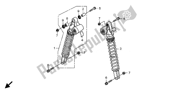 Tutte le parti per il Cuscino Posteriore del Honda TRX 700 XX 2008