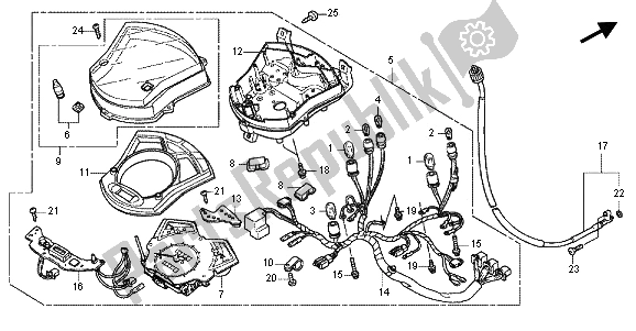 All parts for the Meter (mph) of the Honda SH 125R 2012