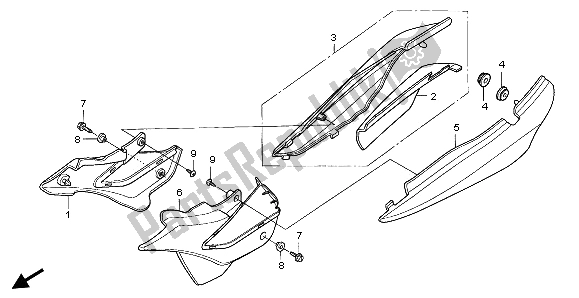 All parts for the Side Cover of the Honda XR 125L 2003