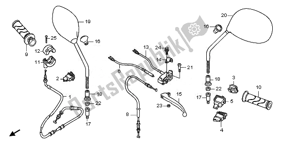 Tutte le parti per il Maniglia Leva E Interruttore E Cavo del Honda NHX 110 WH 2011