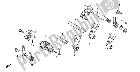 Todas as partes de Tambor De Mudança De Marchas do Honda CBF 125M 2011