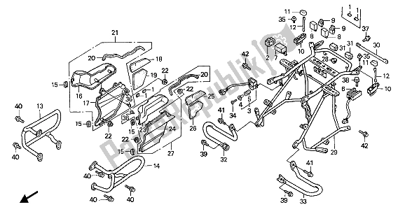 Todas las partes para Protector Del Motor Y Soporte De Bolsa de Honda GL 1500 1988