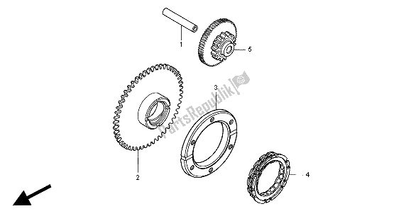 All parts for the Starter Clutch of the Honda CB 500S 2000