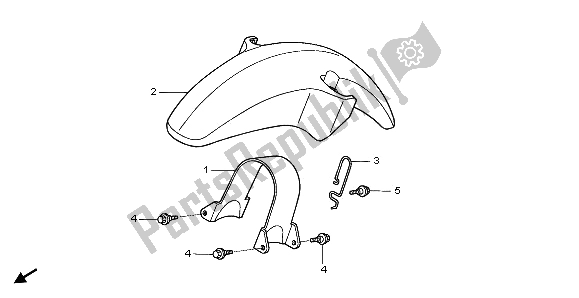 Toutes les pièces pour le Garde-boue Avant du Honda XL 650V Transalp 2006